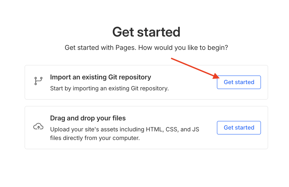 A screenshot with an arrow pointing to the button to connect to GitHub repo.